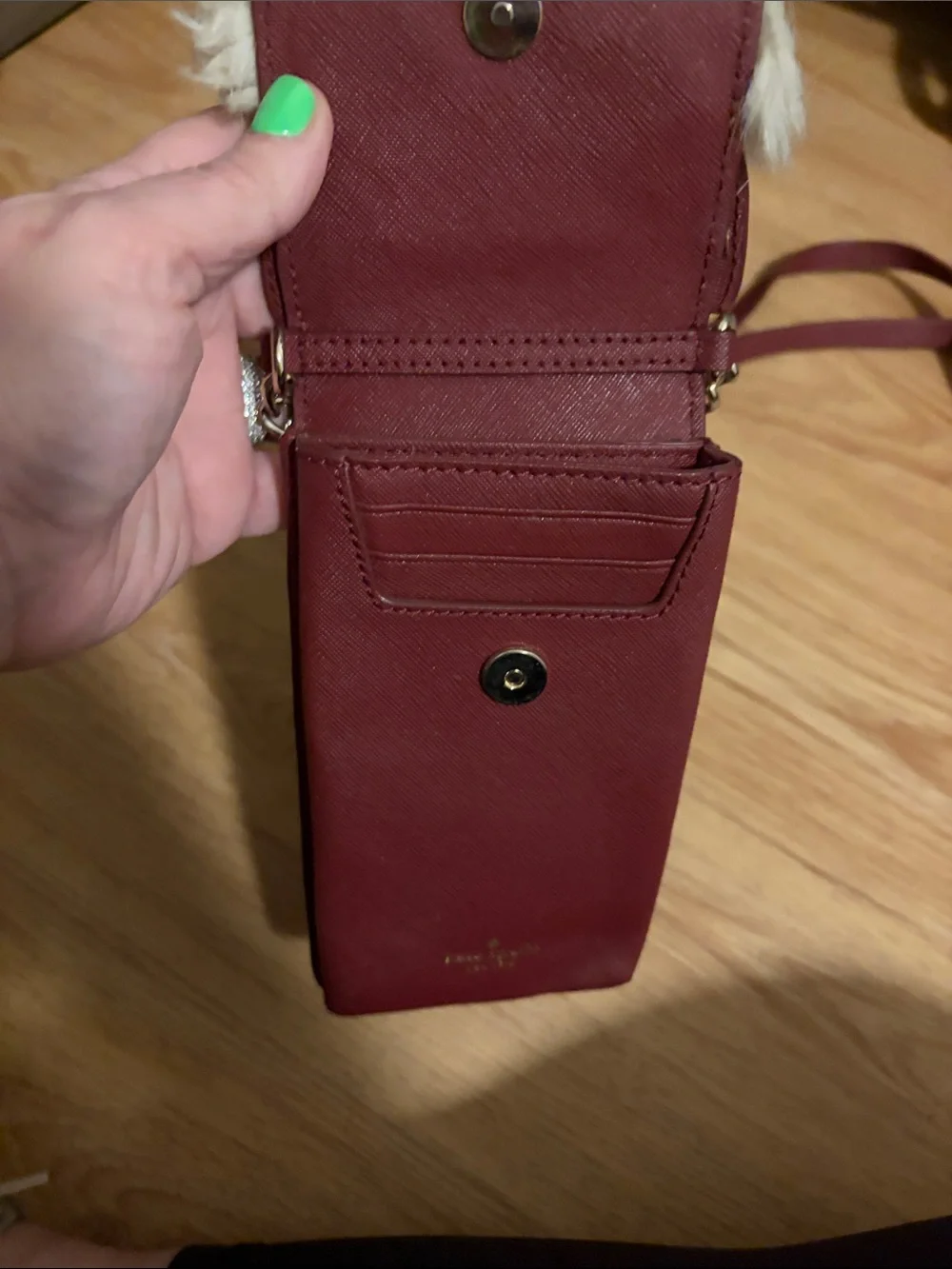kate spade burgundy fox crossbody phone bag